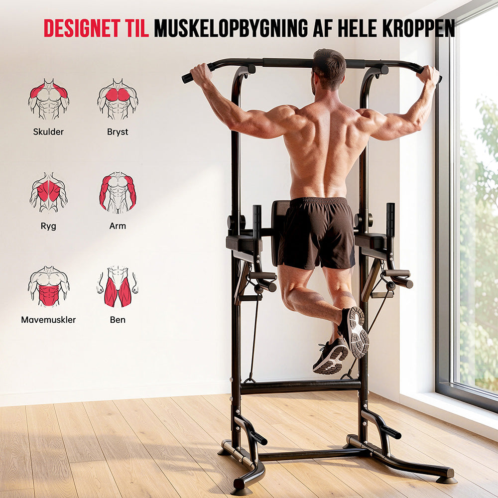 Power Tower Dip Station A1, med Modstandsbånd