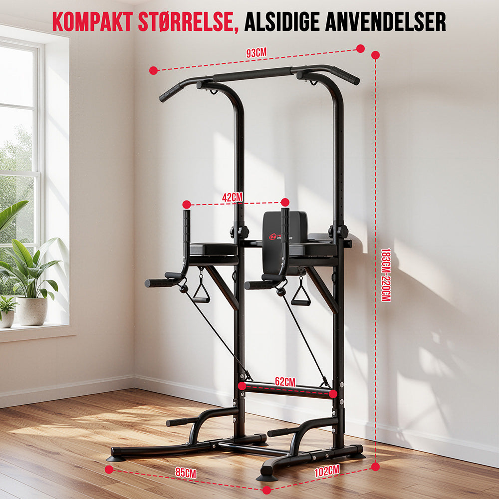 Power Tower Dip Station A1, med Modstandsbånd