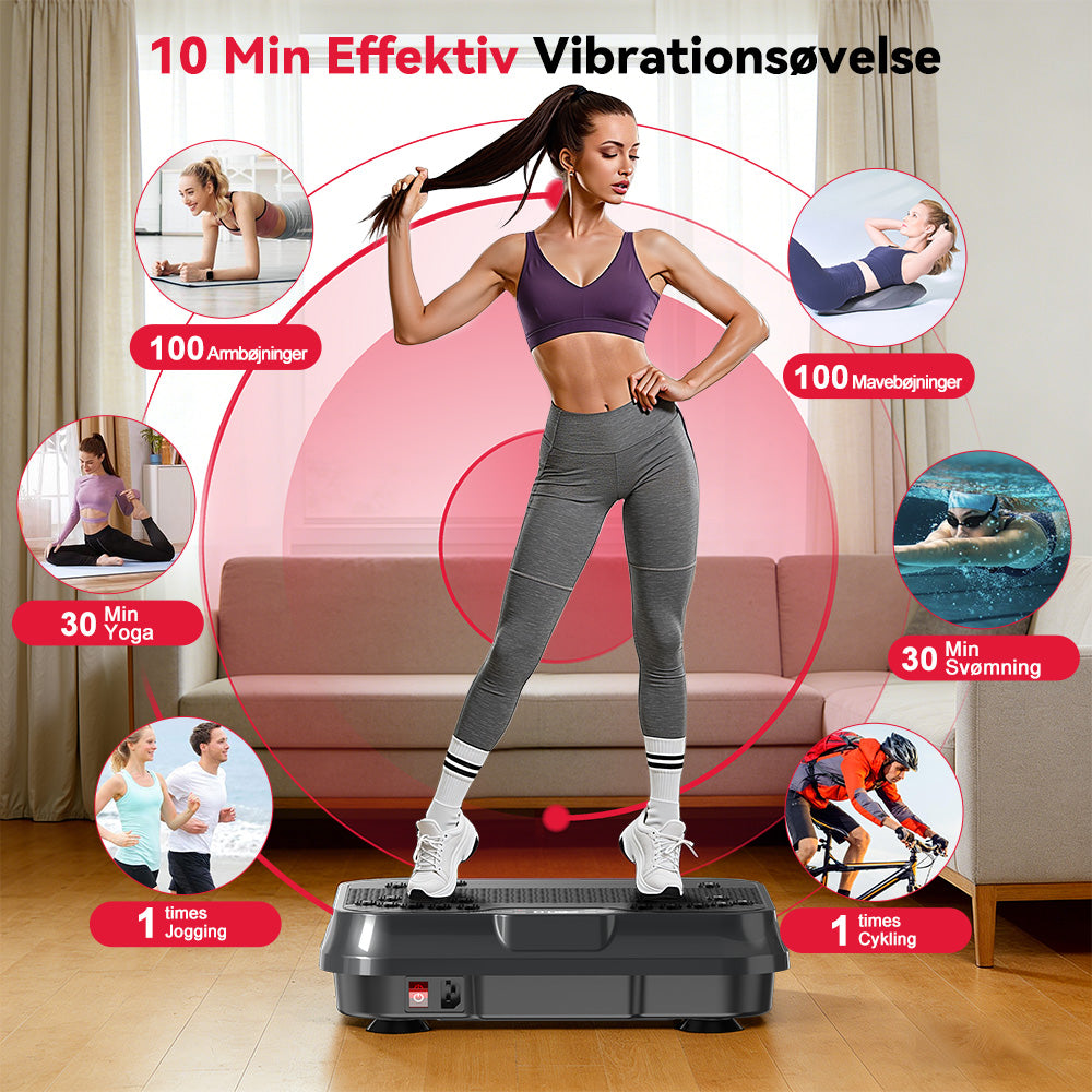 Fitness Vibrationsplade F1, 250 Intensitetsniveauer