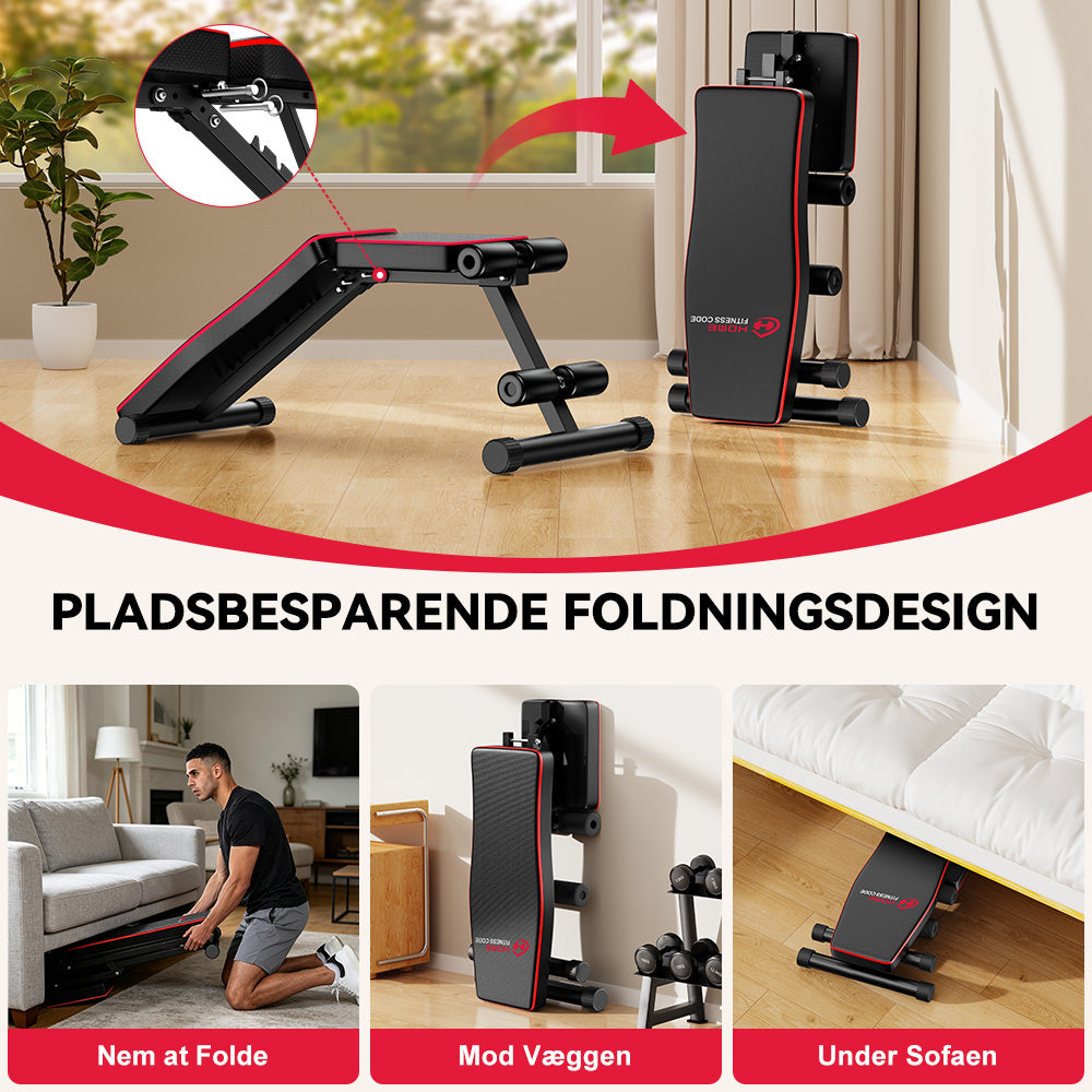 Sammenklappelig Træningsbænk B1, Justerbart Ryglæn