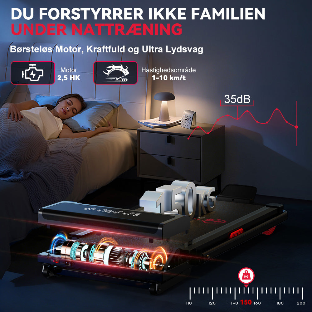 Foldbare Løbebånd Y3 med Børsteløs Motor, 12% Automatisk Hældning