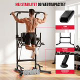 Power Tower Dip Station A1, med Modstandsbånd
