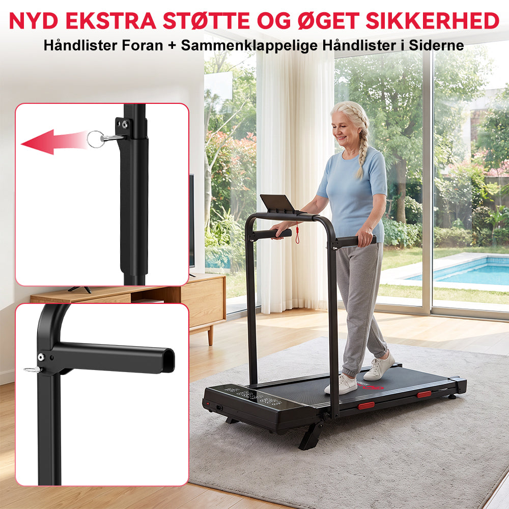 Foldbare Løbebånd Q2 Pro med 5% Manuel Hældning, hastighed 1–10 km/t (Ny Version)