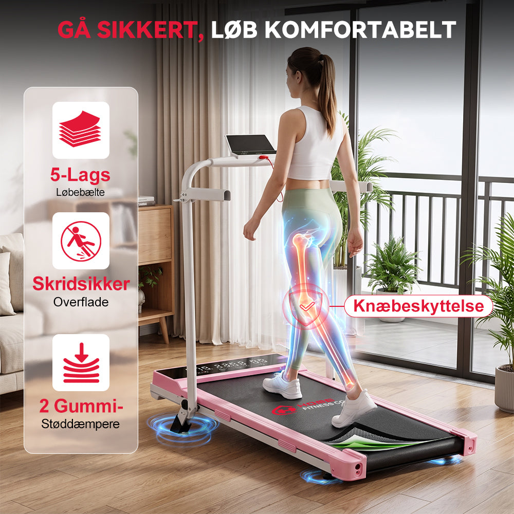 Foldbare Løbebånd Q2 Pro med 5% Manuel Hældning, hastighed 1–10 km/t (Ny Version)