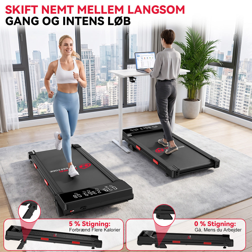 Løbebånd Q2 Pro med 5% Manuel Hældning, hastighed 1–10 km/t (Ny Version)
