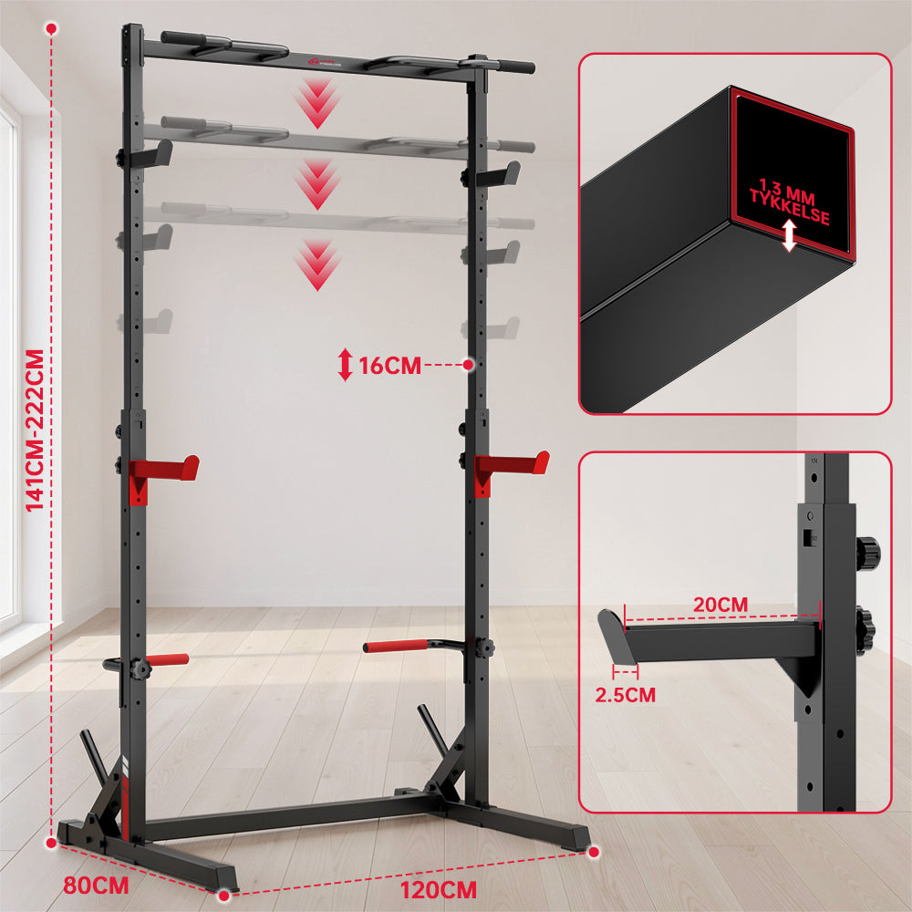 Squat Half-Rack med Pull-Up-Stang
