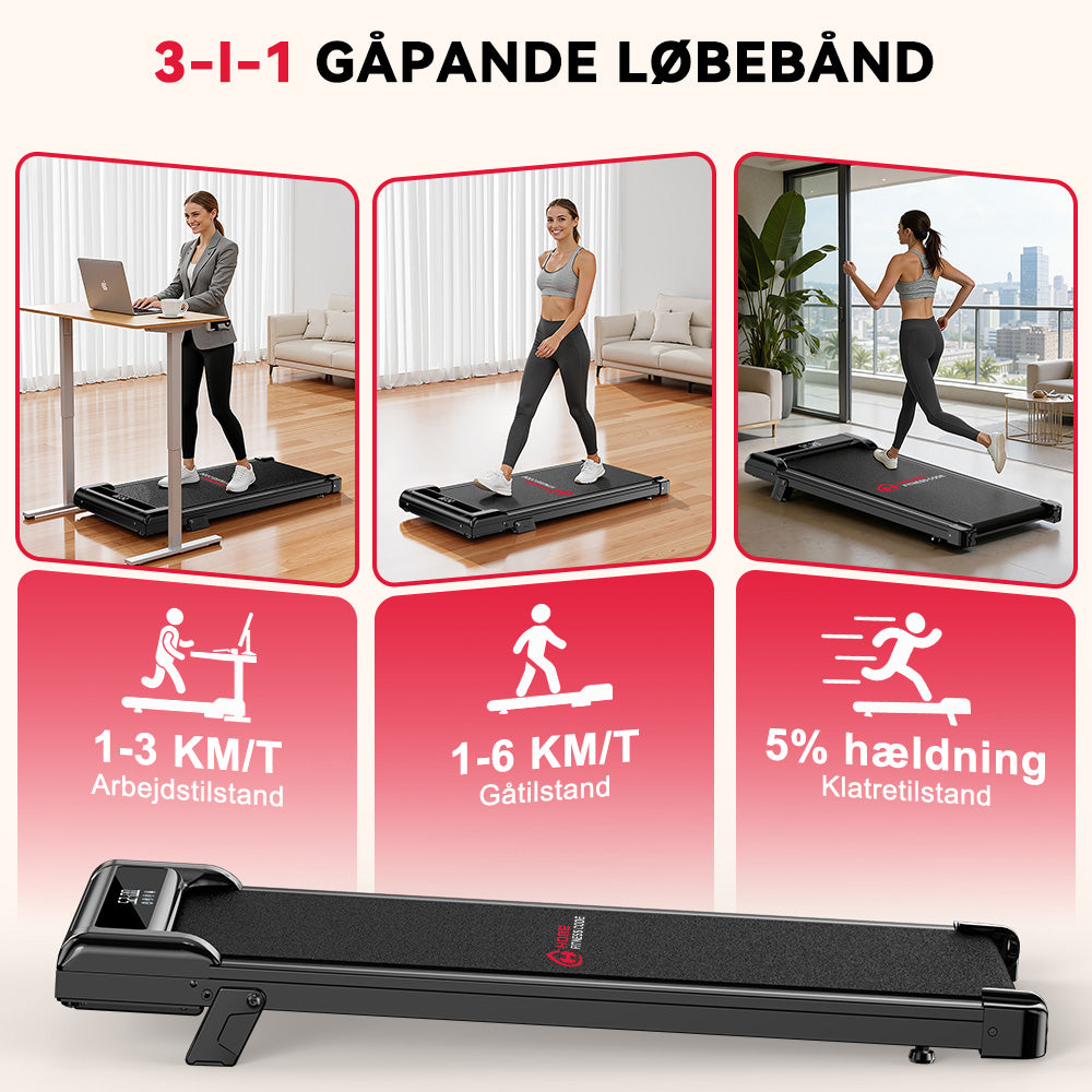 Løbebånd Z3 med Børsteløs Motor, Hastighed 1-6 km/t, 5% Manuel Hældning