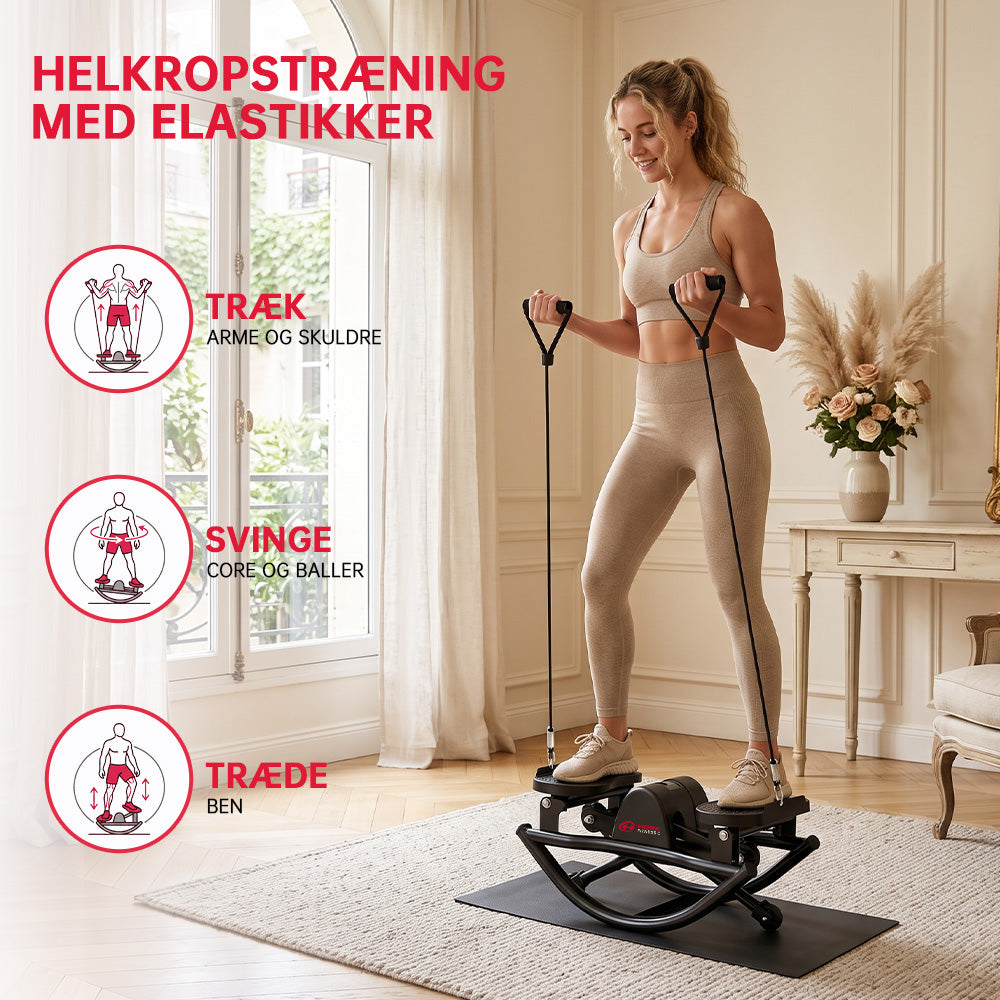U-Formede Stepmaskiner med Modstandsbånd og Skridsikker Måtte