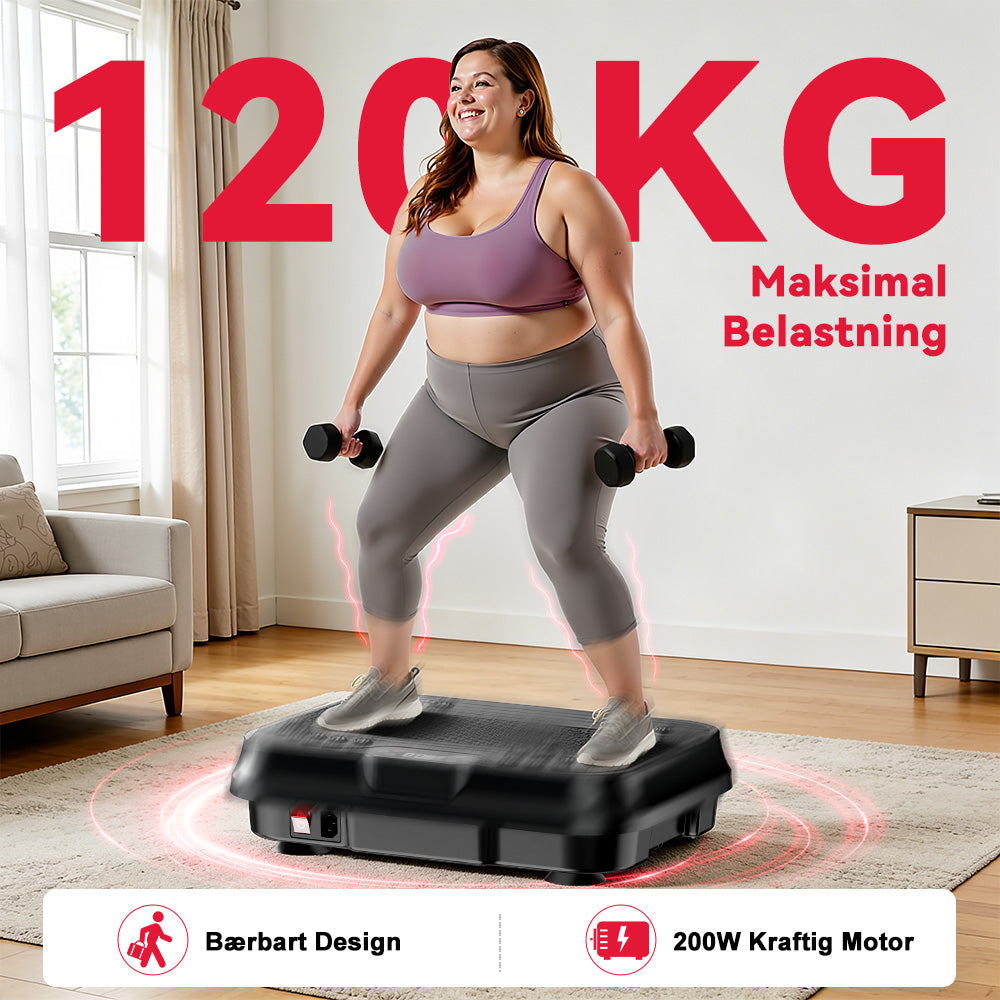 Fitness Vibrationsplade F1, 250 Intensitetsniveauer