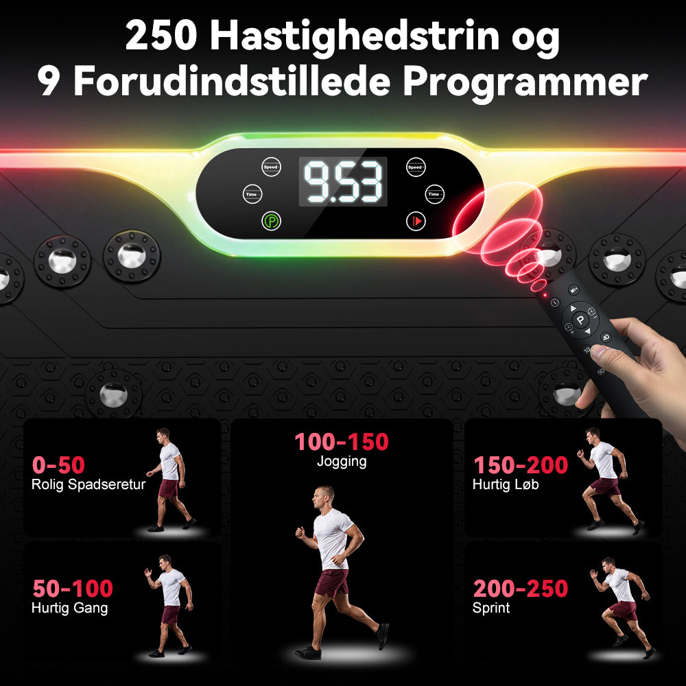 Fitness Vibrationsplade F1, 250 Intensitetsniveauer