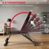 Sammenklappelig Træningsbænk B1, Justerbart Ryglæn